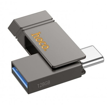 USB карта памяти HOCO UD14 128ГБ USB 3.2 + Type-C (серый)
