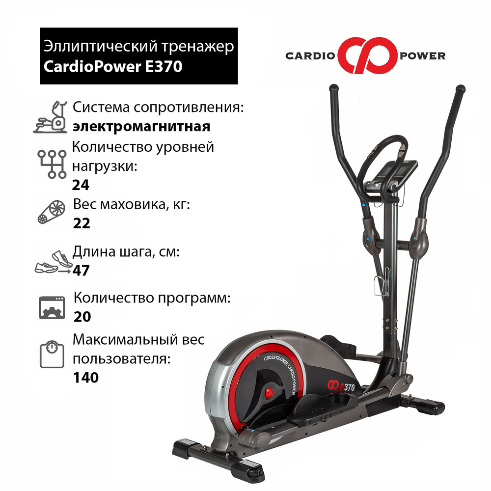 Эллиптический тренажер CardioPower E370. Кардиотренажер для дома.