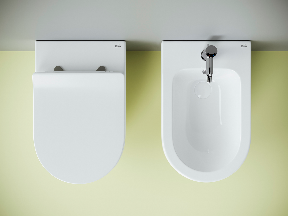 Напольный приставной унитаз Metropol Rimless