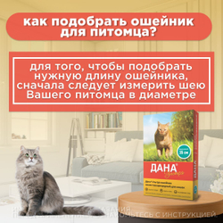 Ошейник от блох, клещей, вшей и власоедов Дана Ультра для кошек бирюзовый, 35см