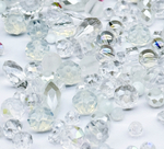 МБ-1 Хрустальные бусины, форма: МИКС, цвет: Белый, 25 гр.