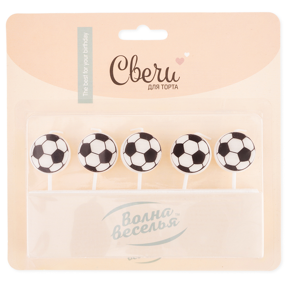Свечи Фигура, Футбольный мяч, 5 шт.