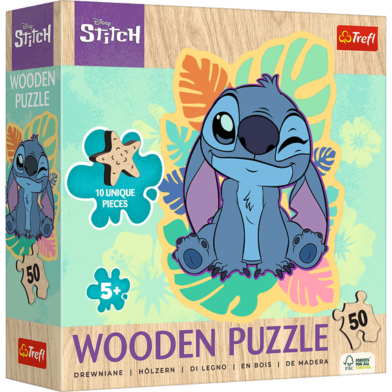 Pazl \ Puzzle \ Пазлы Puzzles - "50 Wooden Contour Puzzle" - Happy Stitch / Disney Lilo&amp;Stitch
