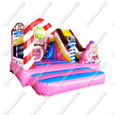 Надувная горка "Королевство сладостей" 5*4*3,9 м