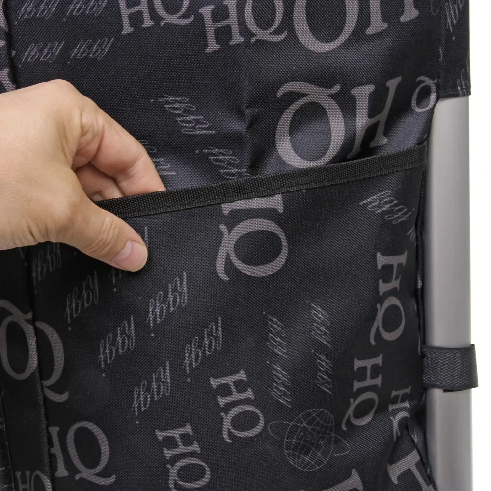 Тележка хозяйственная с сумкой (100*40*35см, колеса 21см,грузоподъемность до50 кг) HQ черная