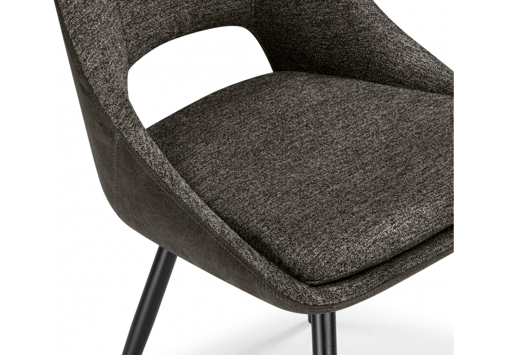 Стул на металлокаркасе Woodville Avianus вращающийся коричневый, черный, ножки черные