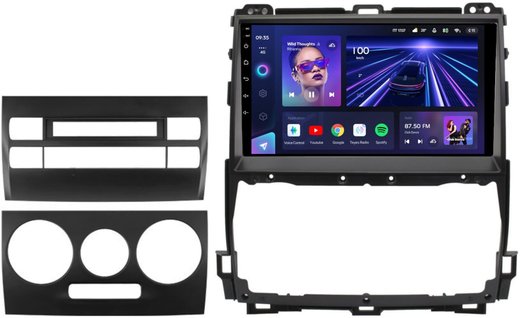 Магнитола для Toyota Land Cruiser Prado 120, Lexus GX470 (экран климата внизу, большая рамка) - Teyes CC3 Android 10, ТОП процессор, 4/32 Гб, CarPlay, SIM-слот