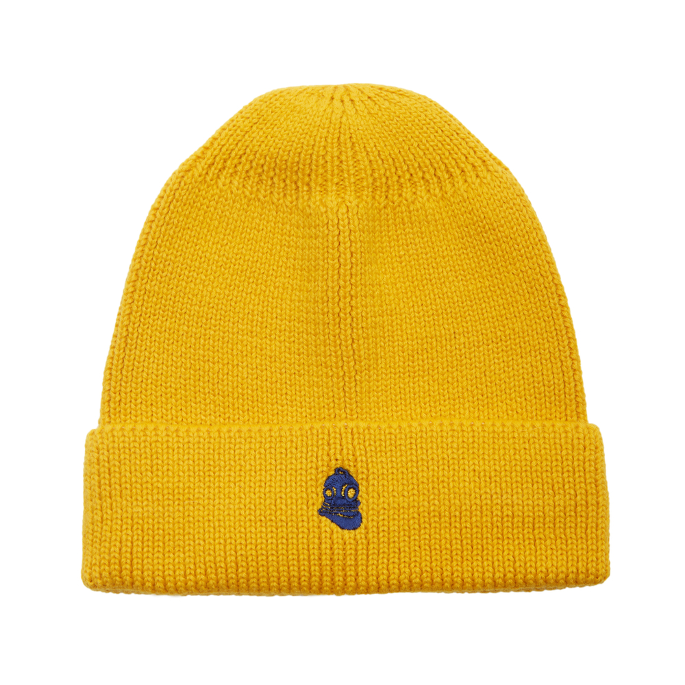 Beanie Hat Embroidered Logo Yellow