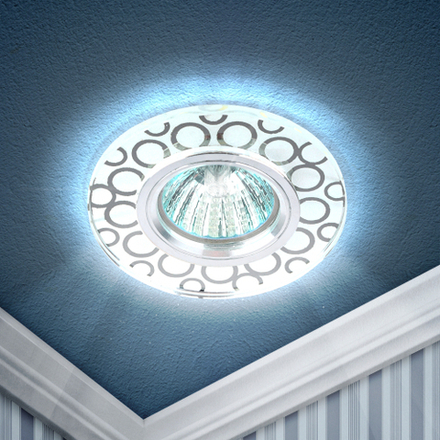 DK LD46 SL Светильник ЭРА декор cо светодиодной подсветкой MR16, зеркальный