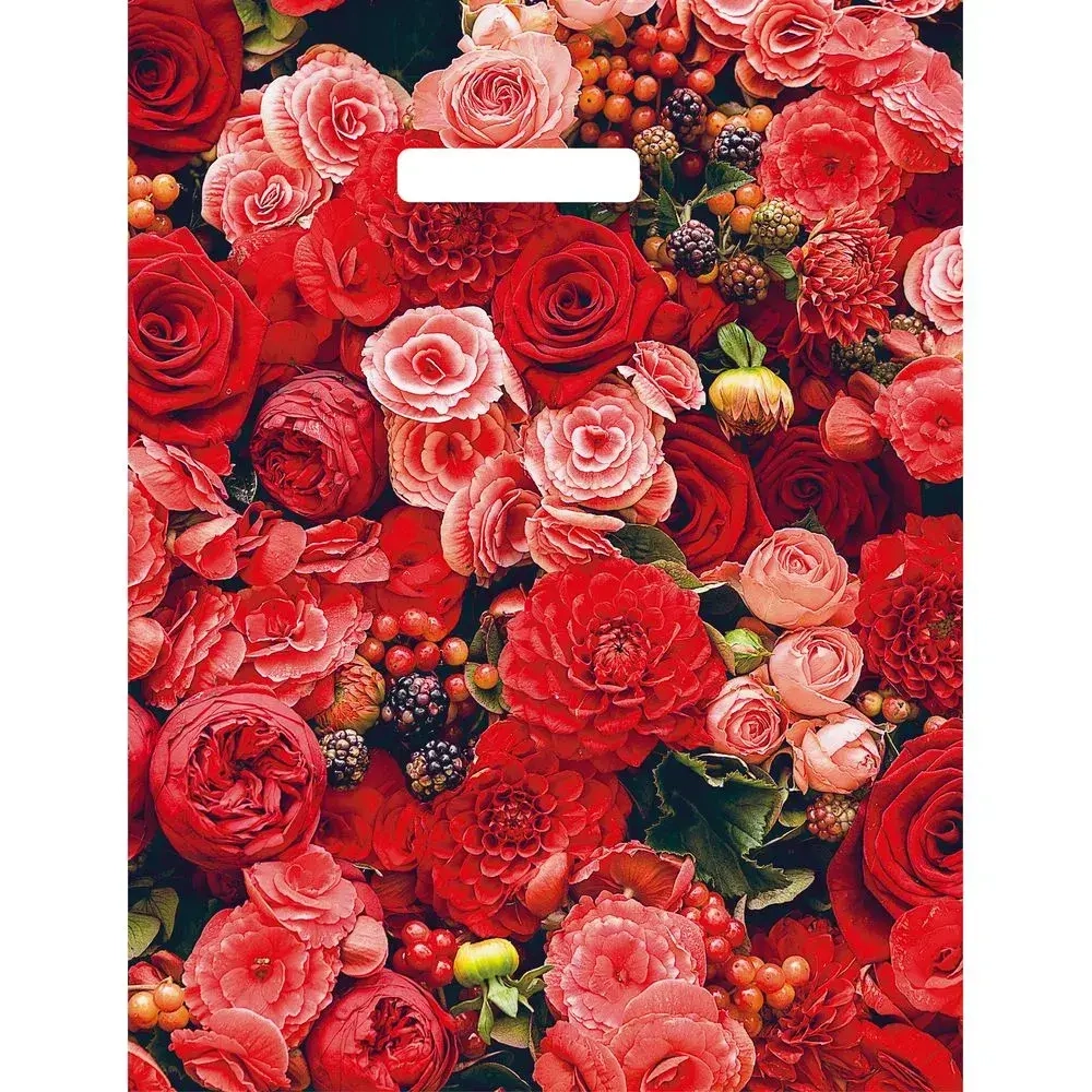 Пакет ПЭ с вырубной ручкой 31Артпласт глянец (Розовый вальс) Ро (комплект 50 шт)