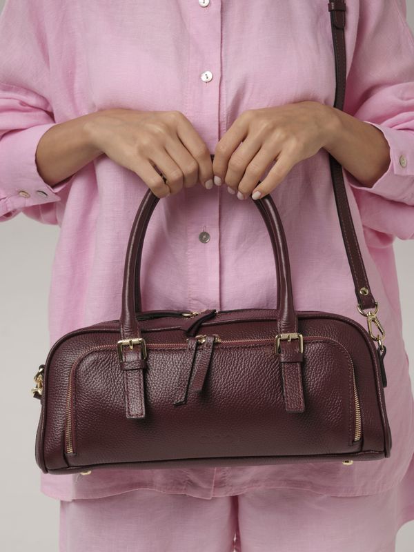 Кожаная сумка Nora DBR 31148 зимняя вишня