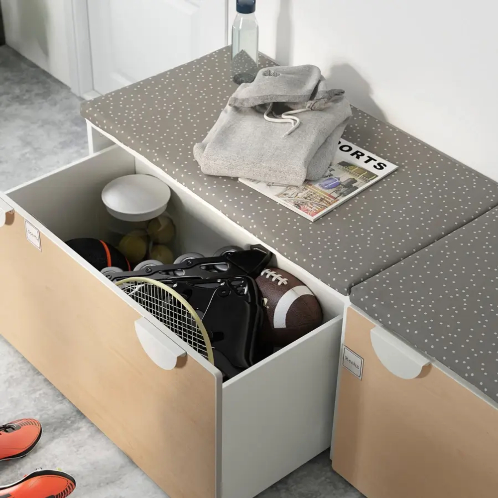 Шкаф детский - IKEA SMÅSTAD/SMASTAD, 90x50x48 см, белый/светло-коричневый, СМОСТАД ИКЕА