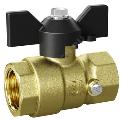 Кран для манометра шаровой латунь Pride Ду 15 Ру40 ВР/ВР G1/2"-М20х1,5 с бабочкой LD 44.342.15.20