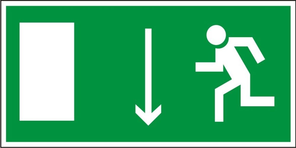 Знак E10 Указатель двери эвакуационного выхода (левосторонний) (табличка, наклейка)