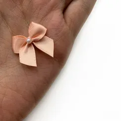 Бантик персик с бусинкой, Arta-F