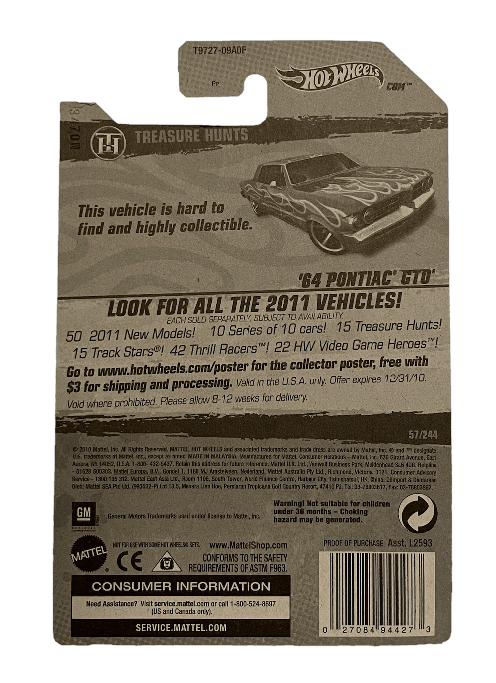 Hot Wheels Treasure Hunt '64 Pontiac GTO (2011)