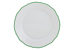 Тарелка мелкая 27 см, кант зелёный
