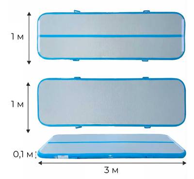 Надувной акробатический мат «Старт» для тренировок 3×1×0,1 м