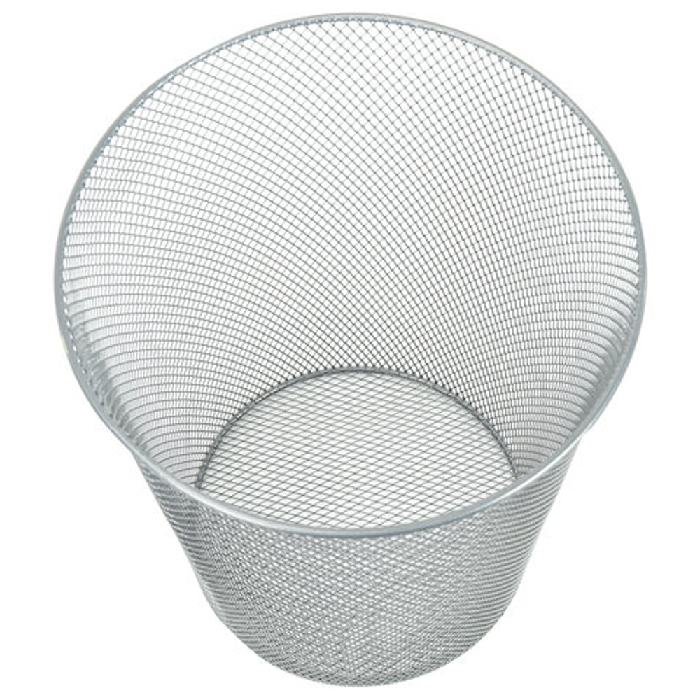 Корзина для бумаг, 9 л, металлическая, серебристая, BRAUBERG "Germanium"