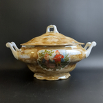 Супница фарфоровая изящная с рисунком, Польша Porcelana Walbrzych, винтаж времен СССР