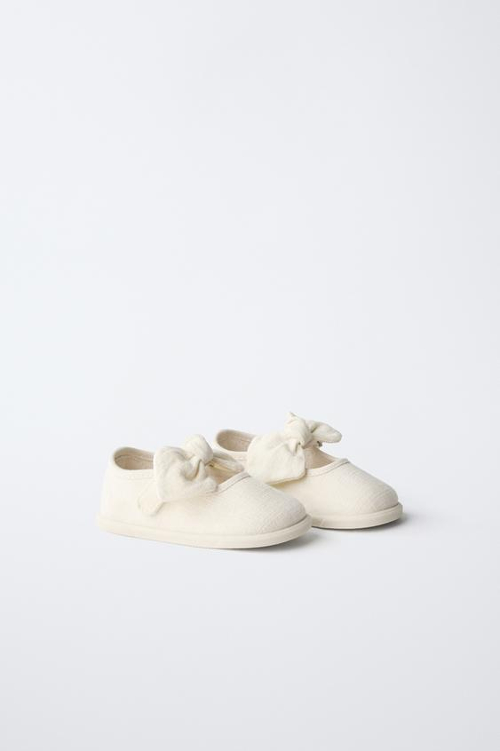 ZARA ТУФЛИ С БАНТОМ BAREFOOT, ЭКРЮ