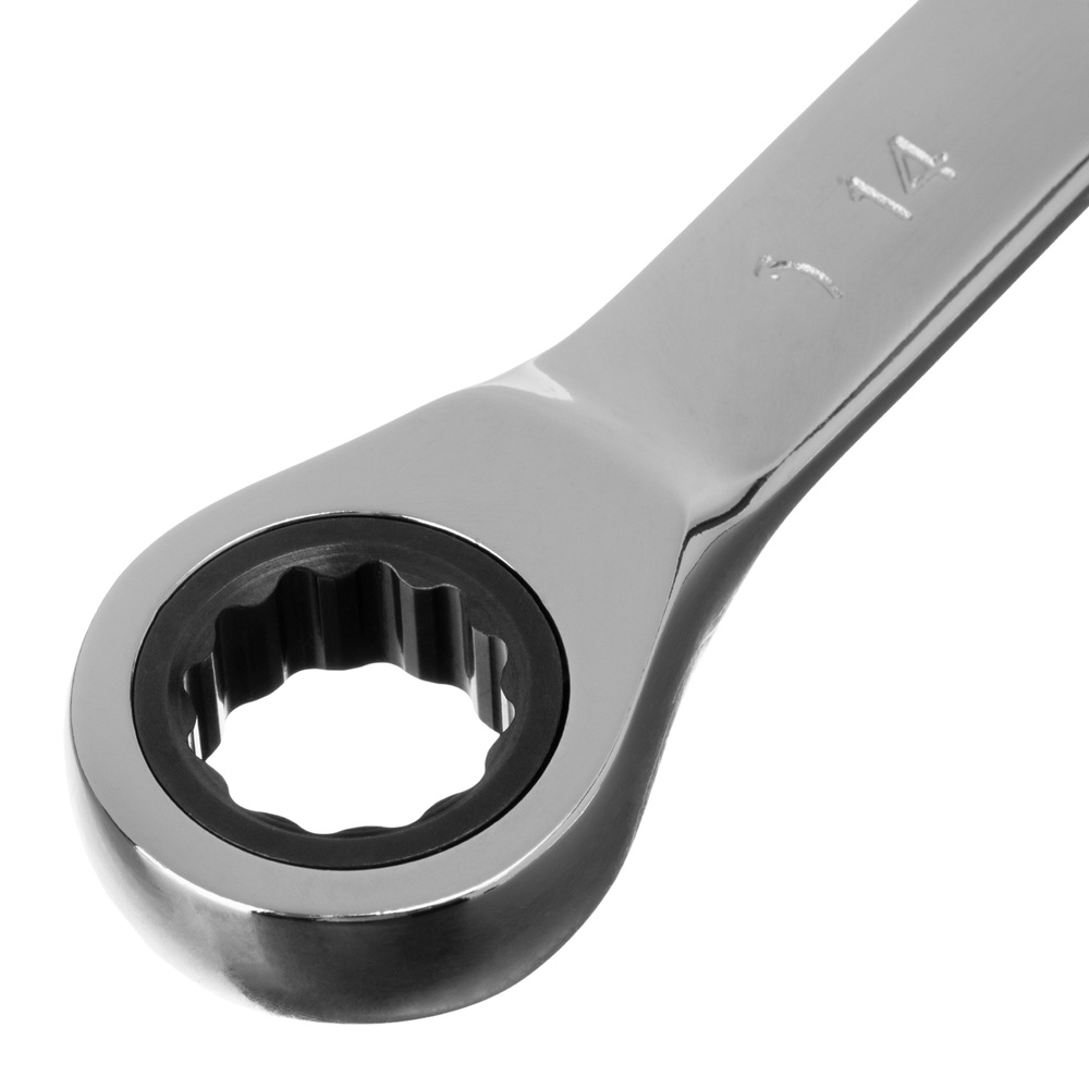 Ключ накидной трещоточный, 14 х 15 мм, CrV, зеркальный хром Matrix Professional