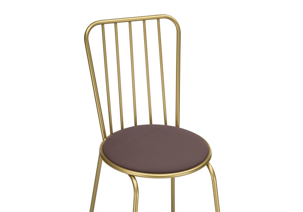 Стул на металлокаркасе Авалон какао велюр / золото