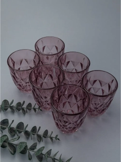 Набор стакан-тумблер для виски, 260 мл. 6 шт. Пурпурные