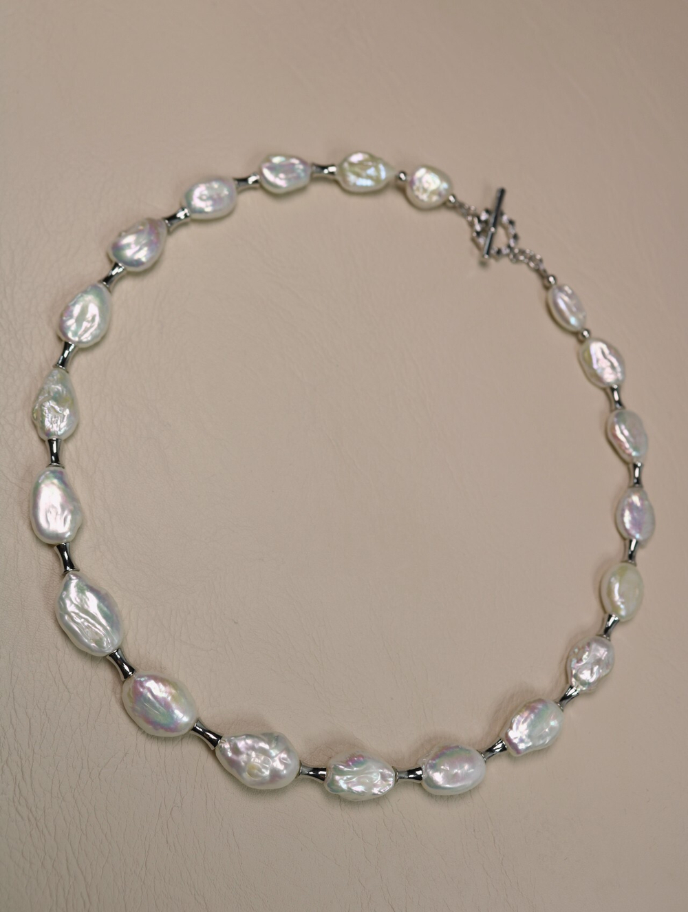 Чокер из барочного жемчуга "Перламутровая орбита"