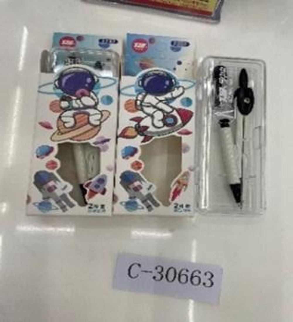 Циркуль-автомат со стержнями "Астронавт" в пластиковом пенале, С-30663