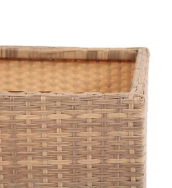 "Лунго" кашпо для цветов большое плетеное из искусственного ротанга, цвет соломенный