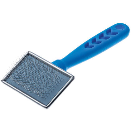 DELIGHT Пуходерка металлическая малая с синей ручкой