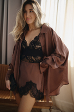 Рубашка в пижамном стиле brwn