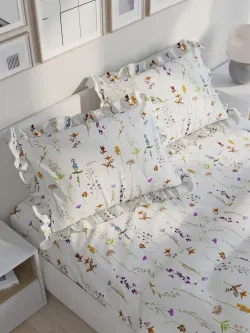 Декоративная наволочка с рюшами, оборками "Маргарита" 50х70 см, 1 шт, без молнии