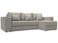 Диван угловой Лига-076 угол универсальный РОГОЖКА Амур 02 бежевый