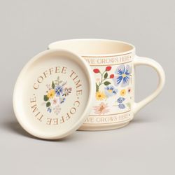 КРУЖКА С КРЫШКОЙ LEFARD SPRING FLOWERS 390МЛ. (КОР=24ШТ.)