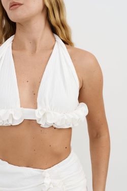 Топ с оборками в греческом стиле молочного цвета