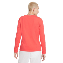 Женская футболка теннисная (dł. Рукава) Nike Swoosh Essential LS Icon Ft - magic ember/white