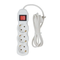 Сетевой фильтр с предохранителем 1.5м 3 розетки СТАРТ удлинитель бытовой с заземлением, защита от скачков напряжения