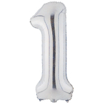 Шар фольгированный Цифра 1 101 см (Серебряный)