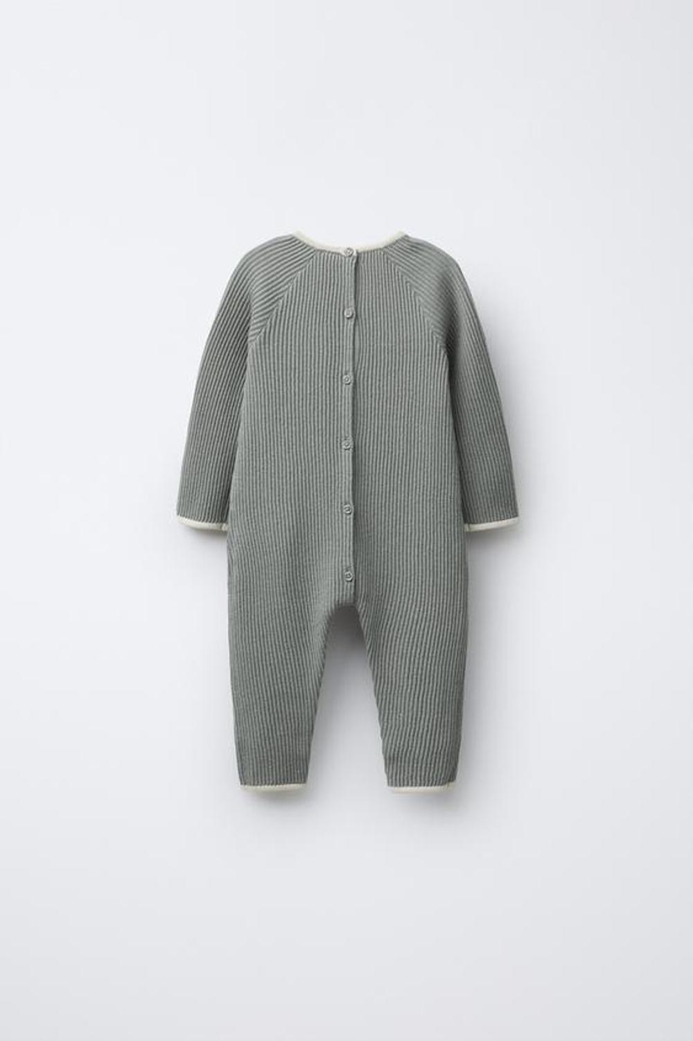 ZARA КОМБИНЕЗОН С КОНТРАСТНОЙ ОТДЕЛКОЙ, СВЕТЛЫЙ ХАКИ