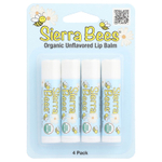 Sierra Bees, Органические бальзамы для губ, без вкуса, 4 шт. в упаковке, 0,15 унции (4,25 г) каждый