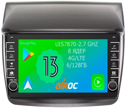 Магнитола для Mitsubishi L200, Pajero Sport 2006-2016 - Airoc AB-2605 (кнопки и крутилки), Android 13, TS20, 6/128Гб, SIM-слот, CarPlay
