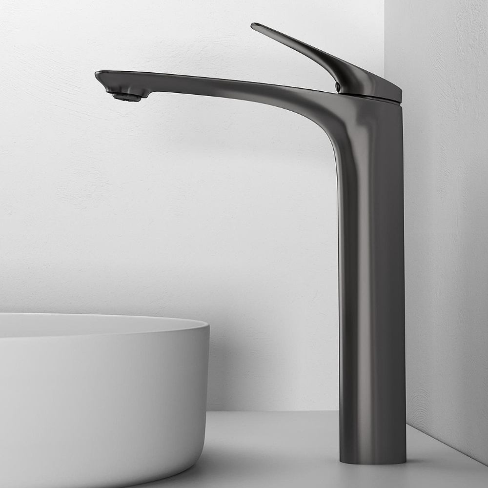 Смеситель для раковины Abelsberg Perfecta INF60102GM цвет Космическая сталь