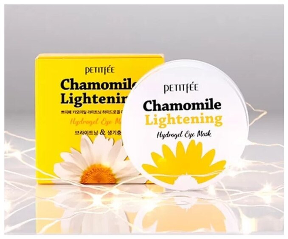 PETITFEE Восстанавливающие патчи для глаз Chamomile Lightening Hydrogel Eye Mask, 60 шт
