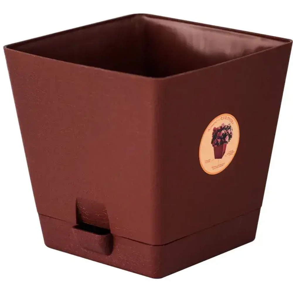 Кашпо Азалия квадратное 3л(коричневый)