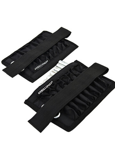 Утяжелители для ног и рук 2x1 кг, черный (металл, 16x125 г)