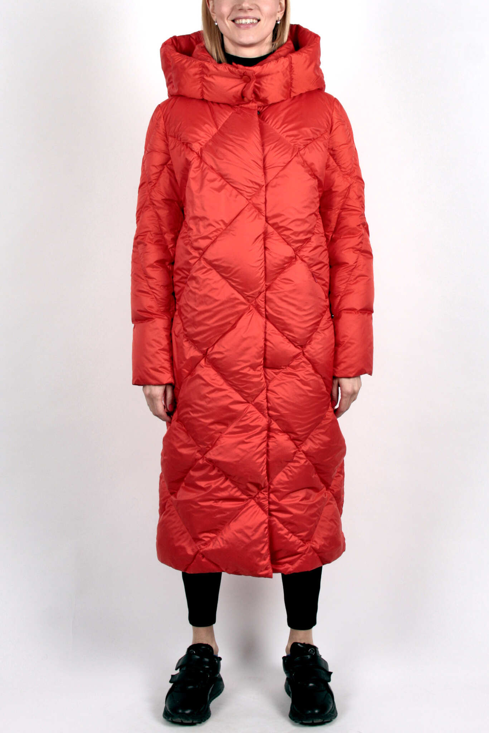 Пальто жен BLANCHETT GOOSE 410/700 оранжевое, капюшон