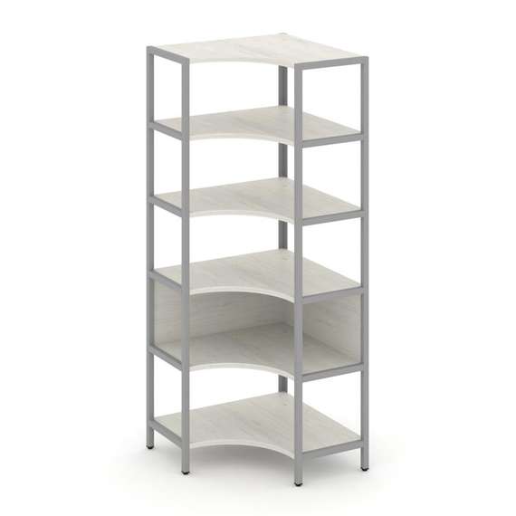 Shelf System Односекционный угловой стеллаж пятиярусный SN.STMU-511 Дуб Наварра/Металл Серый 810*810