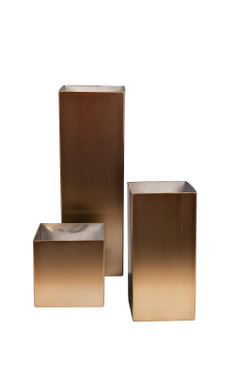 Ваза нерж.ст/мат.бронза 10x10x10см Garda Decor